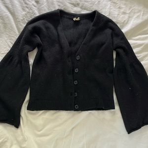 Anthropologie button down black sweater, size S